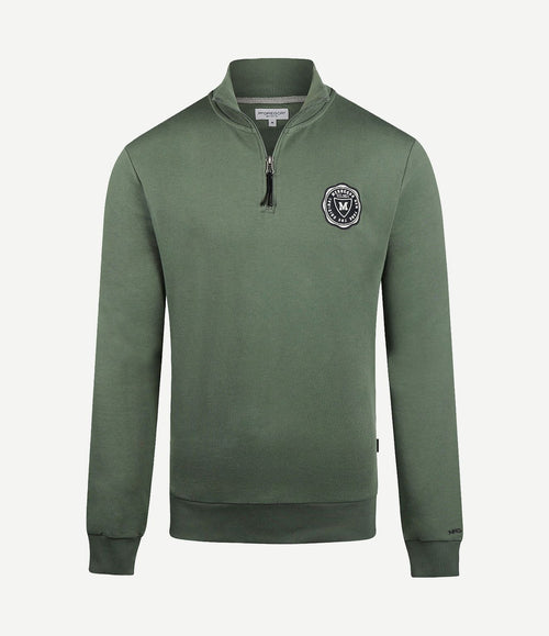 halve rits trui groen