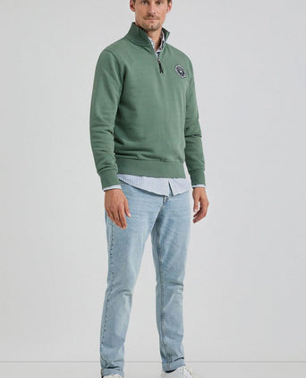 halve rits trui groen