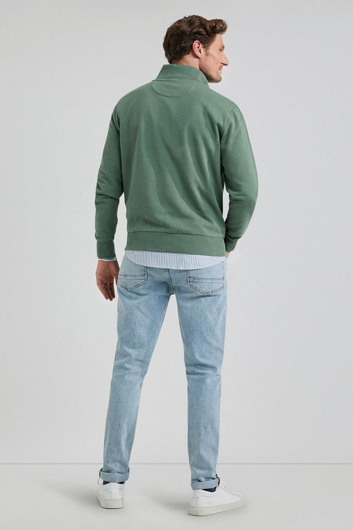 halve rits trui groen