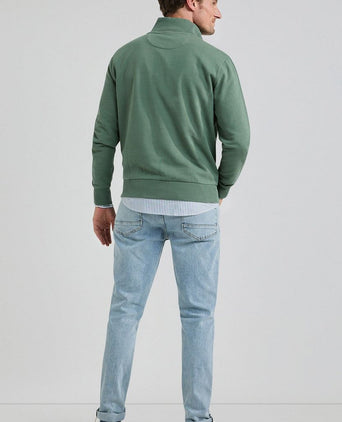 halve rits trui groen