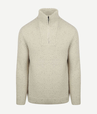 halve rits trui lamswol blend ecru halve rits trui lamswol blend ecru