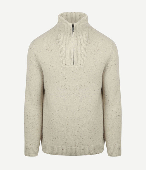 McGregor halve rits trui lamswol blend ecru | Regular-fit
