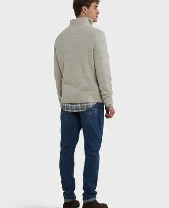 McGregor halve rits trui lamswol blend ecru | Regular-fit