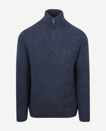 McGregor halve rits trui lamswol blend donkerblauw | Regular-fit