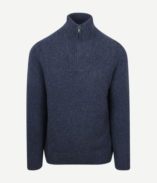 McGregor halve rits trui lamswol blend donkerblauw | Regular-fit