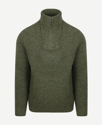 McGregor halve rits trui lamswol blend olive | Regular-fit