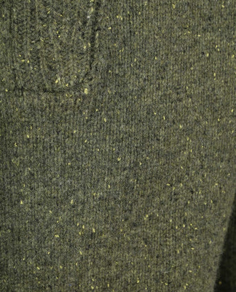 halve rits trui lamswol blend olive