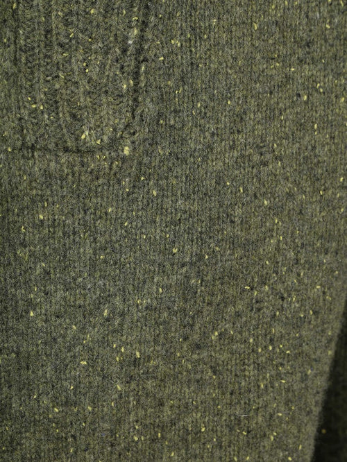 halve rits trui lamswol blend olive