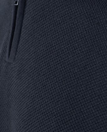 halve rits trui merino blend donkerblauw