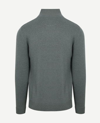 McGregor halve rits trui merino blend structure groen | Regular-fit