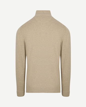 halve rits trui merino blend structure sand