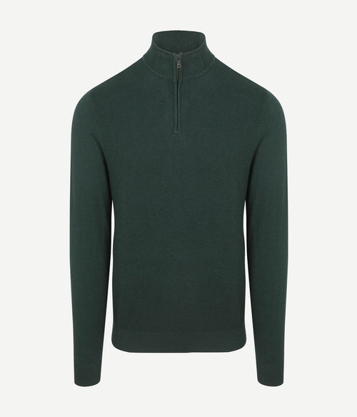 McGregor halve rits trui merinowol blend pine groen | Regular-fit