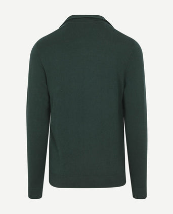 halve rits trui merinowol blend pine groen