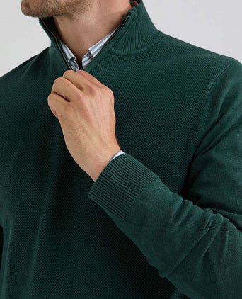 McGregor halve rits trui merinowol blend pine groen | Regular-fit