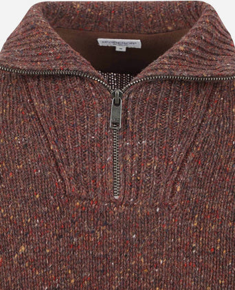 McGregor halve rits trui merinowol bruin | Regular-fit