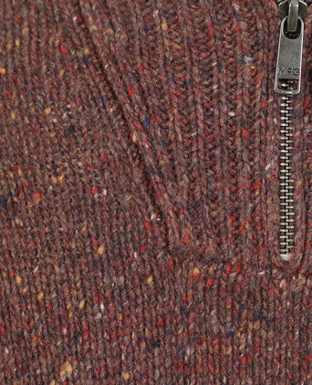 McGregor halve rits trui merinowol bruin | Regular-fit