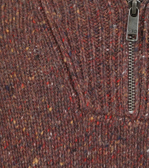 McGregor halve rits trui merinowol bruin | Regular-fit