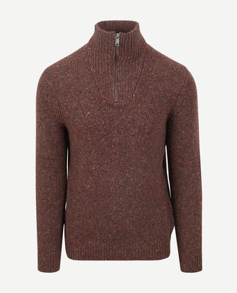 McGregor halve rits trui merinowol bruin | Regular-fit