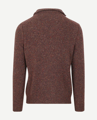 McGregor halve rits trui merinowol bruin | Regular-fit