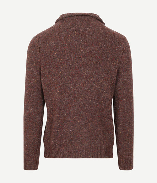 McGregor halve rits trui merinowol bruin | Regular-fit