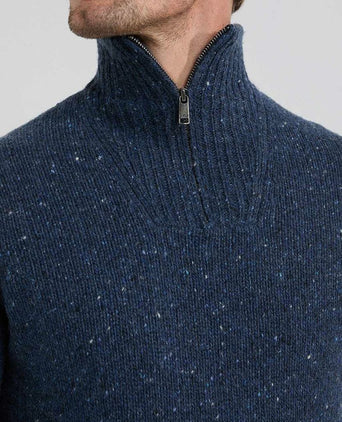 McGregor halve rits trui merinowol donkerblauw | Regular-fit