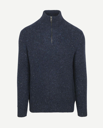 McGregor halve rits trui merinowol donkerblauw | Regular-fit