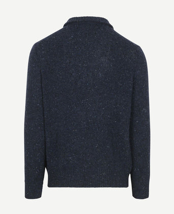 McGregor halve rits trui merinowol donkerblauw | Regular-fit