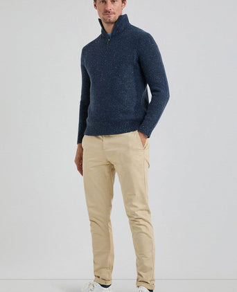 McGregor halve rits trui merinowol donkerblauw | Regular-fit