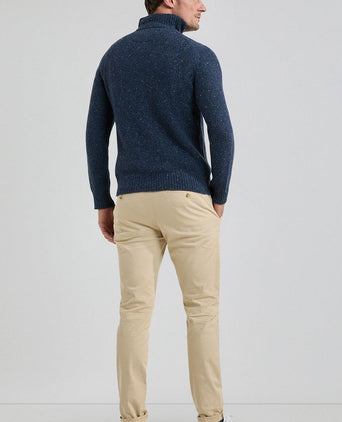 McGregor halve rits trui merinowol donkerblauw | Regular-fit