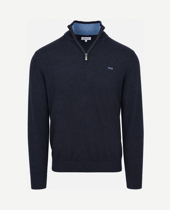 halve rits trui donkerblauw
