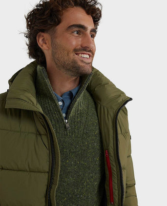 Jas hooded puffer groen