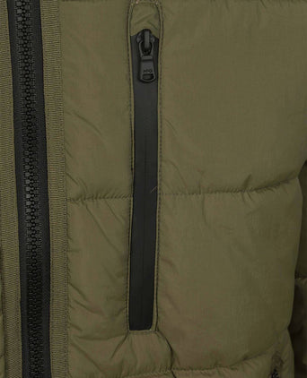 Jas hooded puffer groen