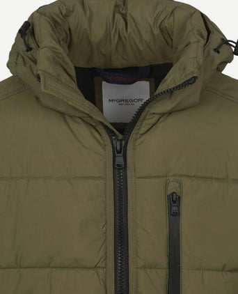 Jas hooded puffer groen