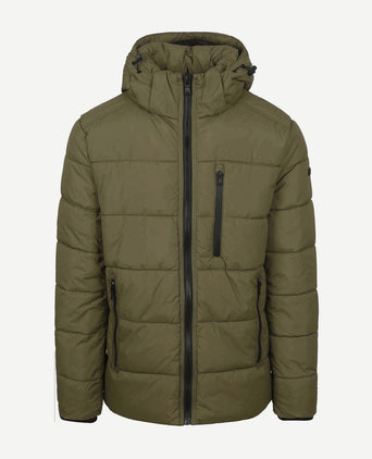 Jas hooded puffer groen