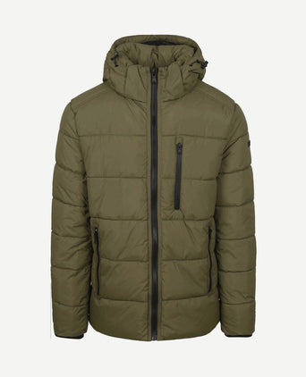Jas hooded puffer groen