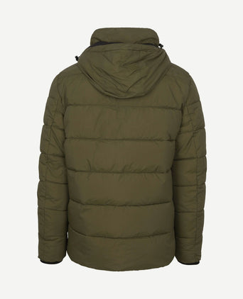 Jas hooded puffer groen