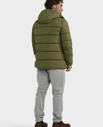 Jas hooded puffer groen