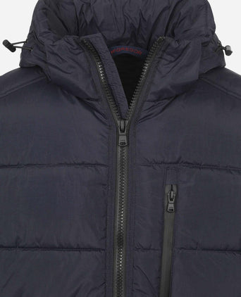 Jas hooded puffer donkerblauw