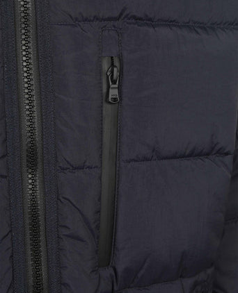 Jas hooded puffer donkerblauw