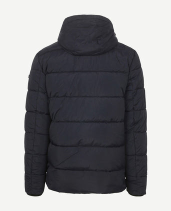 Jas hooded puffer donkerblauw
