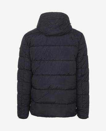 Jas hooded puffer donkerblauw