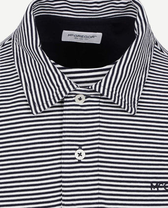 Jersey polo stripe donkerblauw