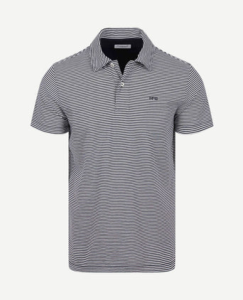 Jersey polo stripe donkerblauw
