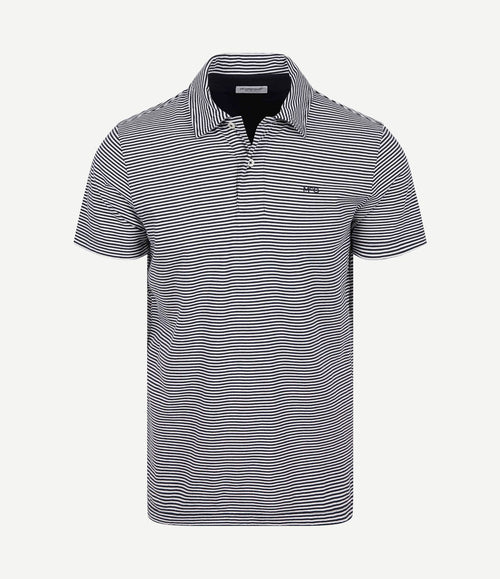 Jersey polo stripe donkerblauw