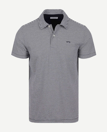 Jersey polo stripe donkerblauw