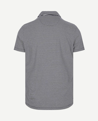 Jersey polo stripe donkerblauw