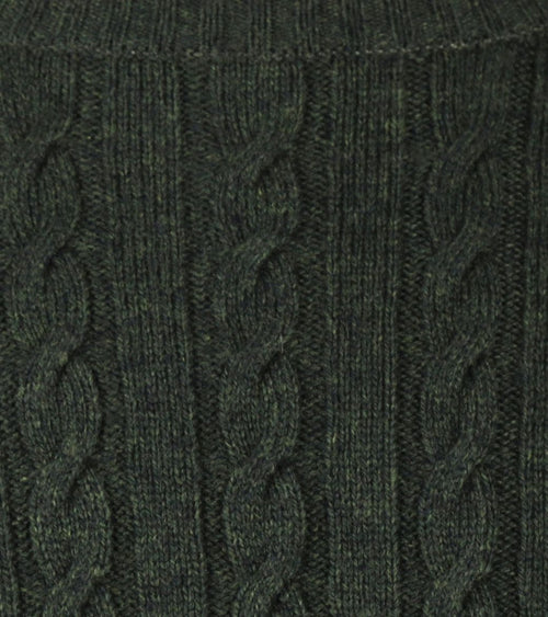 McGregor kabeltrui merinowol melange donkergroen | Regular-fit