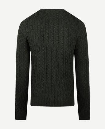 McGregor kabeltrui merinowol melange donkergroen | Regular-fit