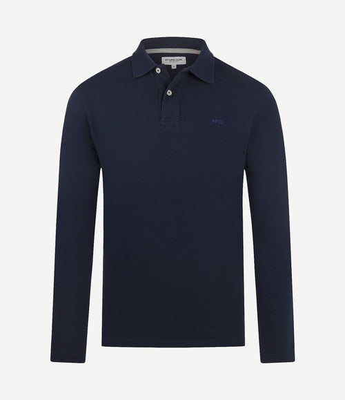 Long sleeve poloshirt donkerblauw