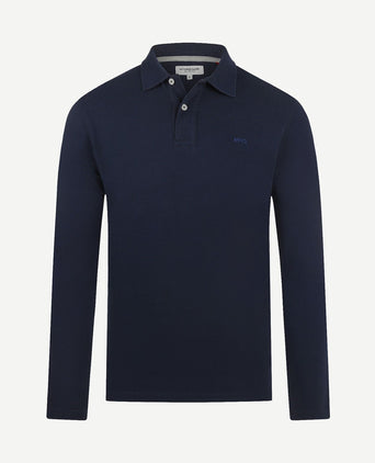 Long sleeve poloshirt donkerblauw